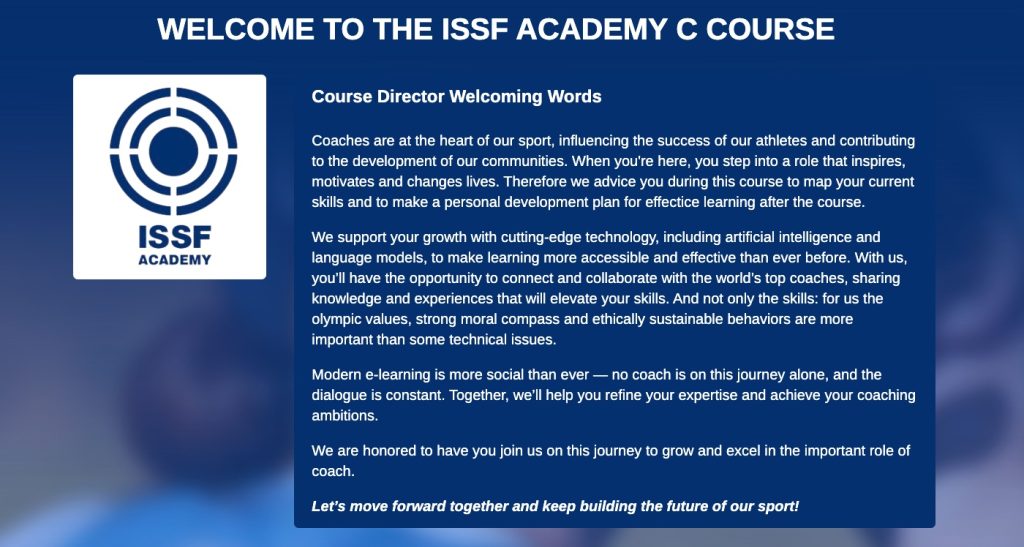 Welcome to ISSF Academy learning platform