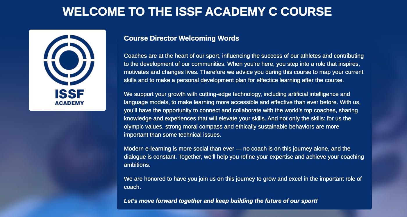 Welcome to ISSF Academy learning platform